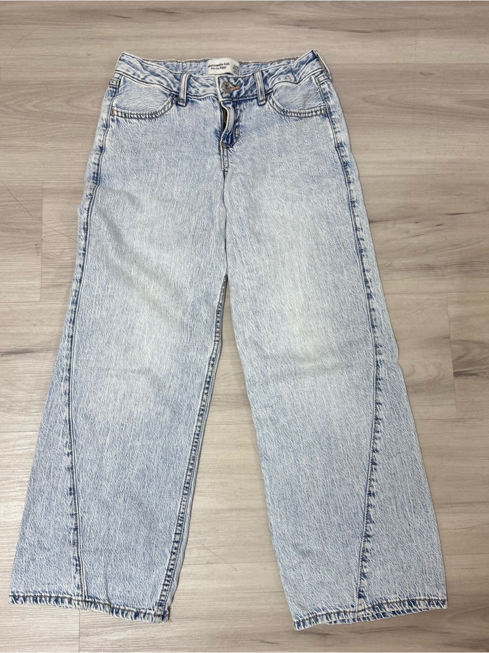 abercrombie kids Light Wash Wide Leg Jeans